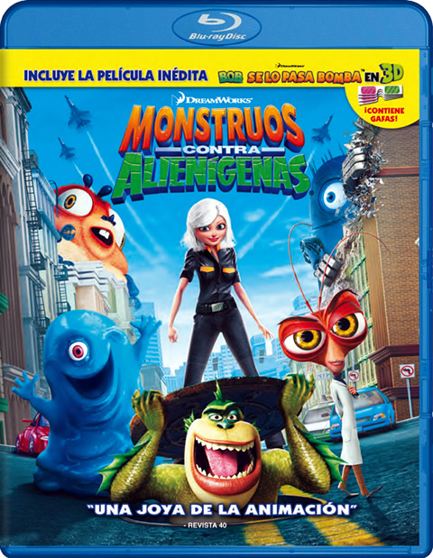 Carátula Monstruos contra alienígenas Blu-ray